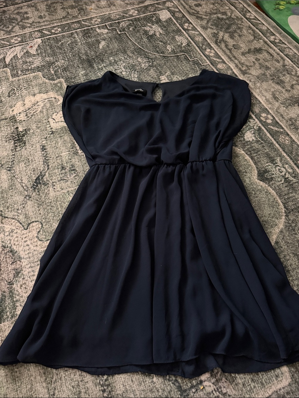 by & by Navy Cap-Sleeve Mini Dress
